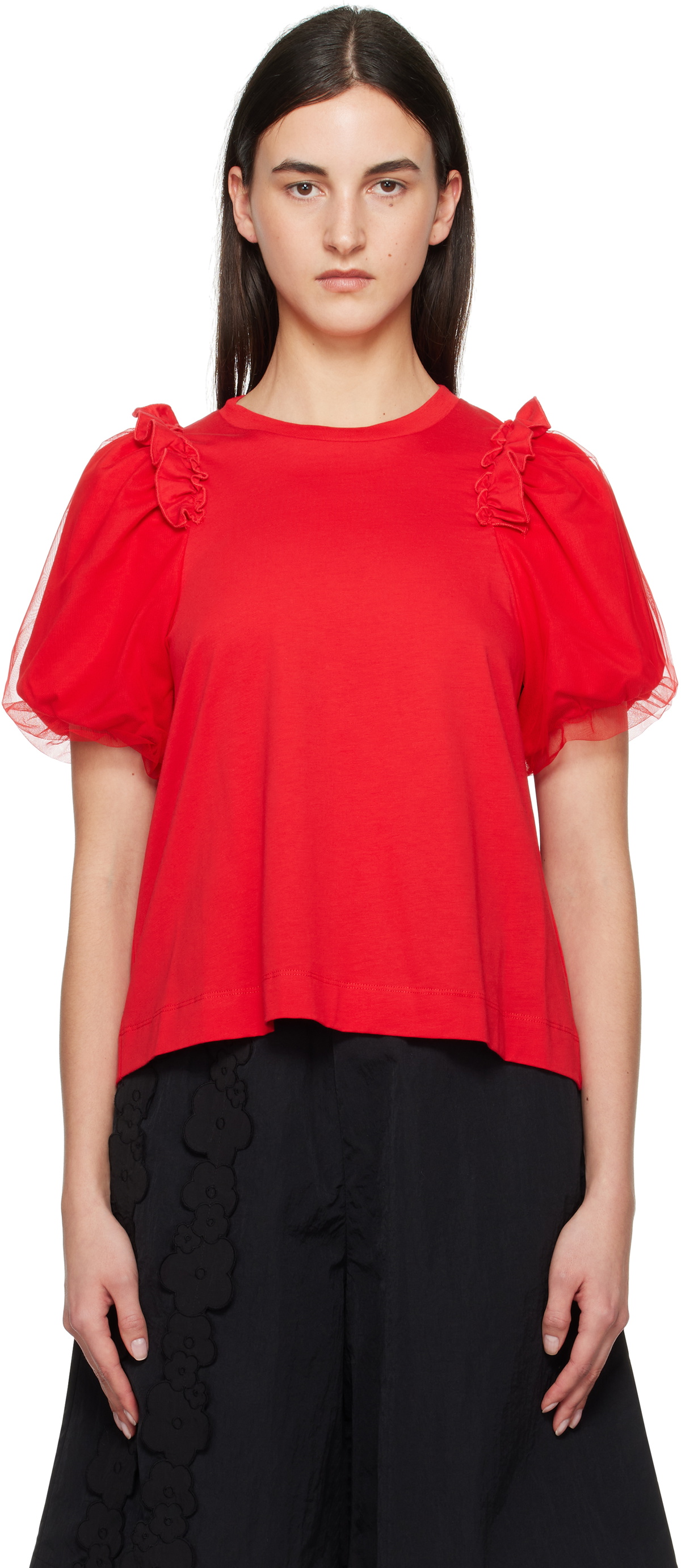 THEREDTHREAD】S motif tulle tops