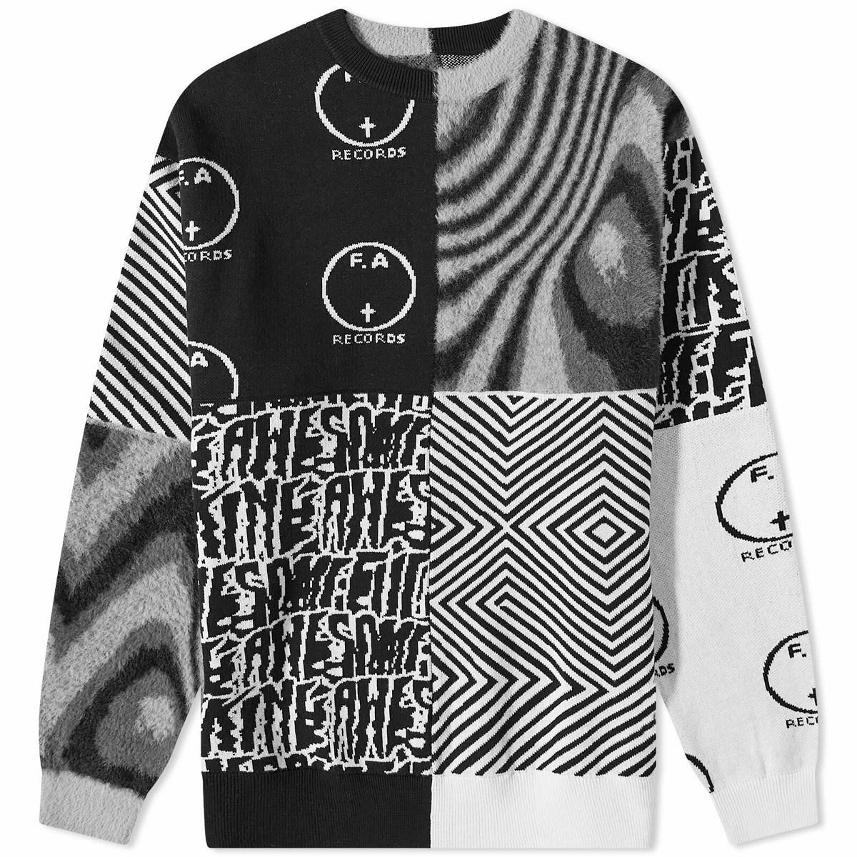 Fucking Awesome Men's Cult of Personality Crew Knit in Black/White