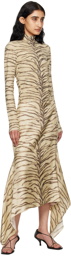 Stella McCartney Beige Tiger Print Midi Skirt