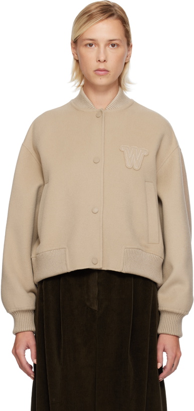Photo: Weekend Max Mara Beige Zelante Bomber Jacket