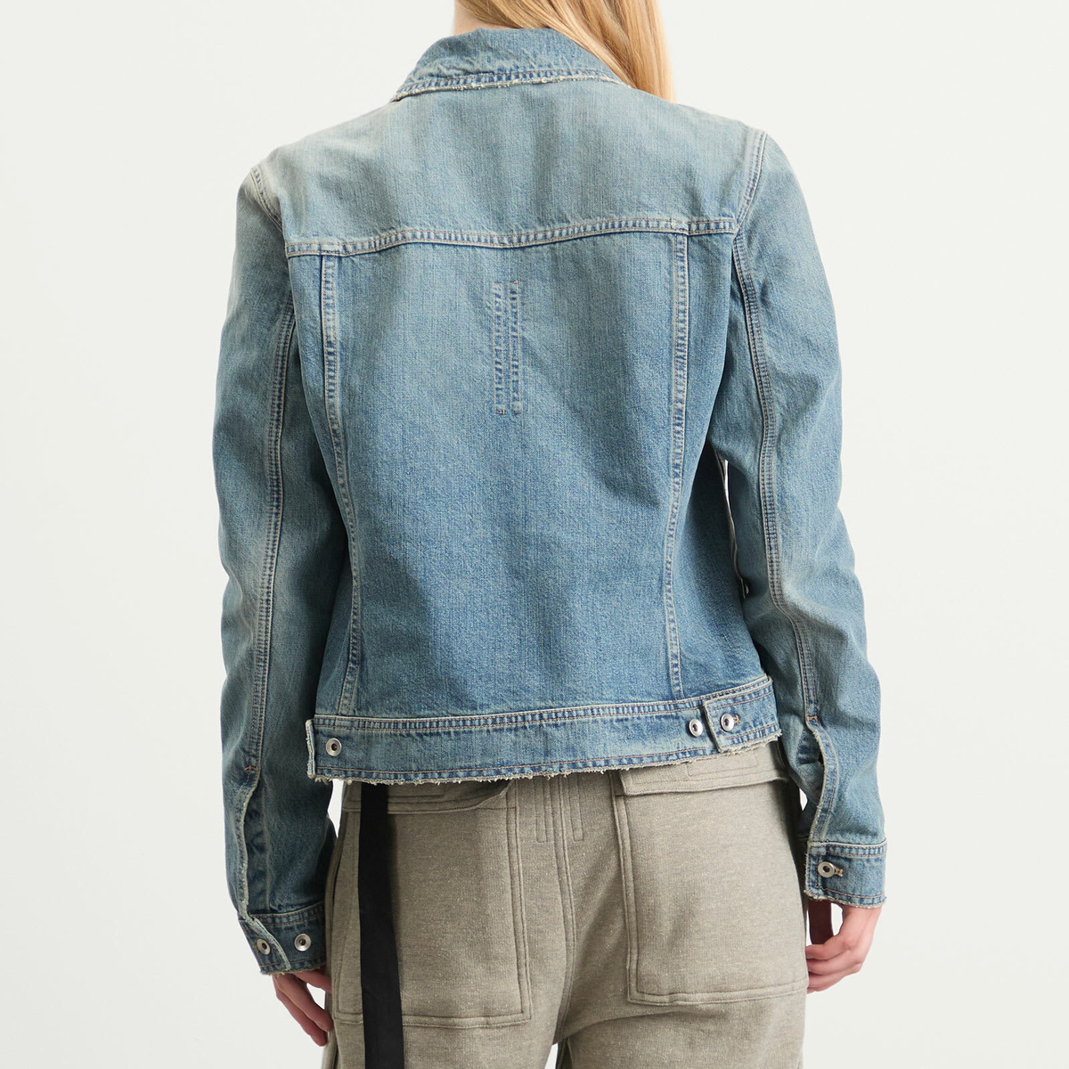 Rick Owens DRKSHDW Women's Denim Trucker Jacket in Washed Indigo