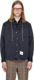 Thom Browne Navy Hooded Nylon Armband Shirt