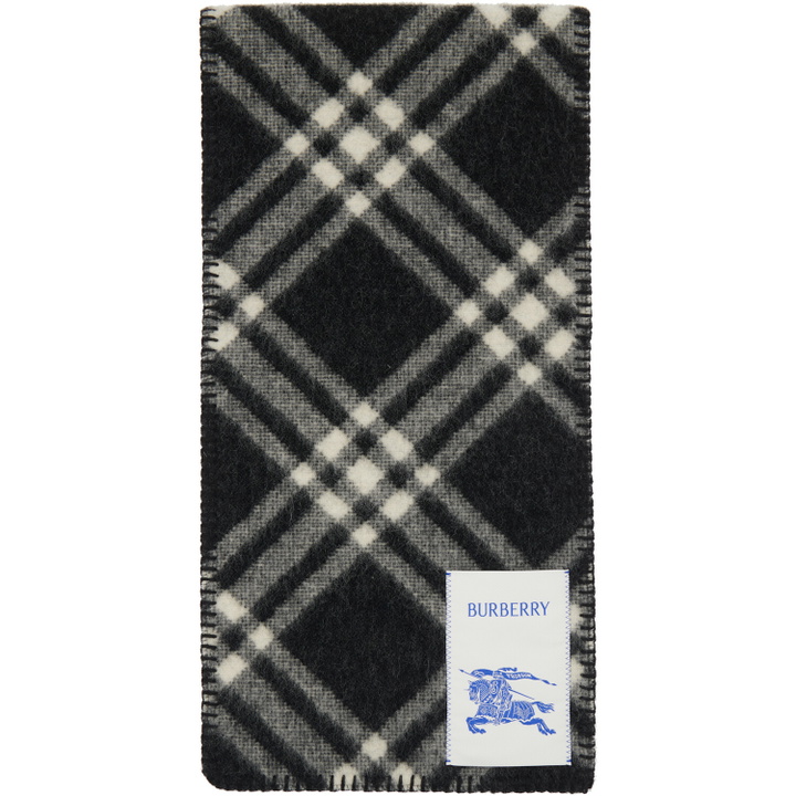 Photo: Burberry Black Check Wool Scarf