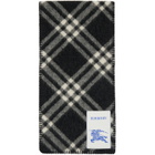 Burberry Black Check Wool Scarf