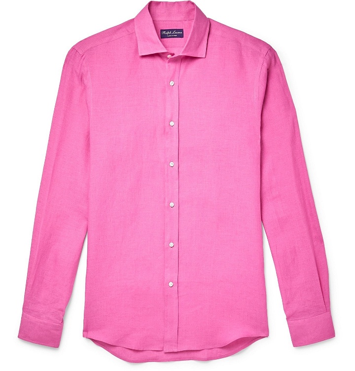 Photo: Ralph Lauren Purple Label - Linen Shirt - Pink