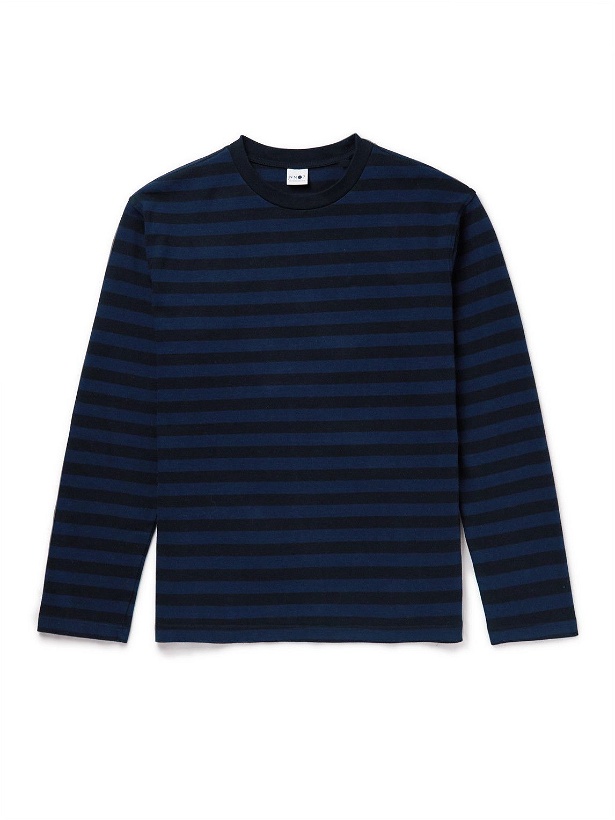 Photo: NN07 - Tim Striped Cotton-Jersey T-Shirt - Blue