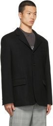 We11done Wool Melton Logo Pin Blazer