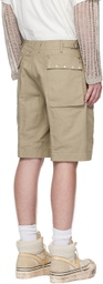NVRFRGT Beige Studded Shorts