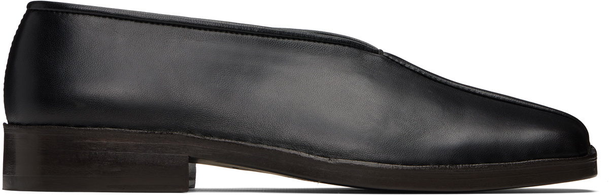 LEMAIRE piped crepe slippers blackルメール lemaire-piped-crepe-slippers-