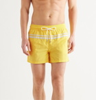 Atalaye - Roya Short-Length Striped Swim Shorts - Yellow
