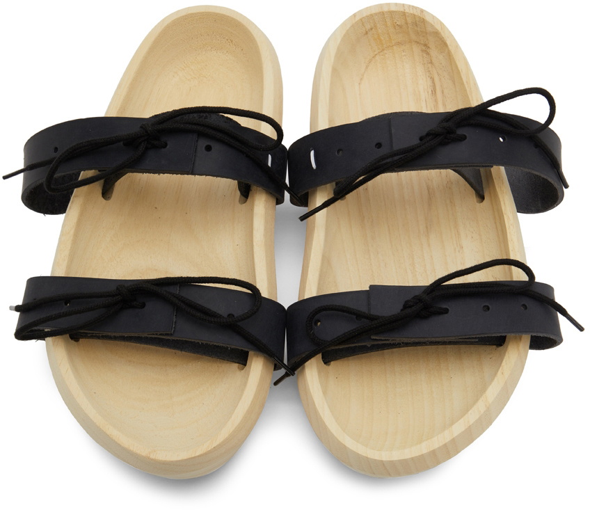 Maison Margiela Black Leather Clog Sandals Maison Margiela