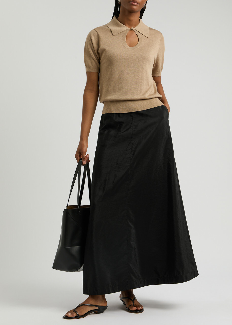 BY Malene Birger Isoldas Satin Maxi Skirt Black