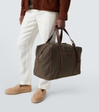 Giorgio Armani Leather-trimmed canvas duffel bag