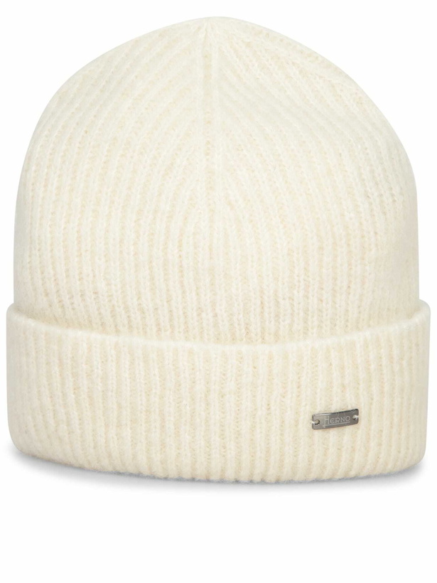Photo: Herno Soft Touch White Beanie Hat