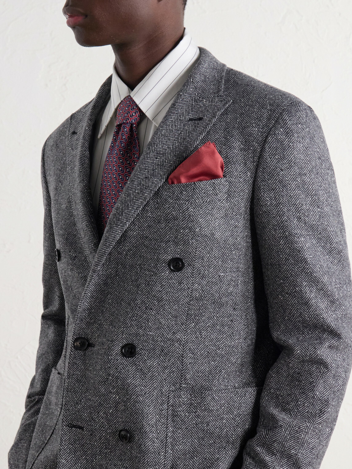 Charvet - Logo-Print Silk-Twill Pocket Square - Red