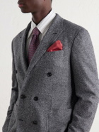 Charvet - Logo-Print Silk-Twill Pocket Square - Red