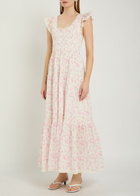Loveshackfancy Chessie Floral-print Cotton Maxi Dress Pink