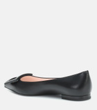Roger Vivier Gommettine Ball leather ballet flats