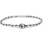 Mikia - Silk and Silver-Tone Beaded Bracelet - Silver