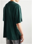 Acne Studios - Oversized Logo-Embroidered Organic Cotton-Jersey T-Shirt - Green
