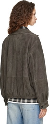 ssstein Brown Goat Suede Zip Jacket