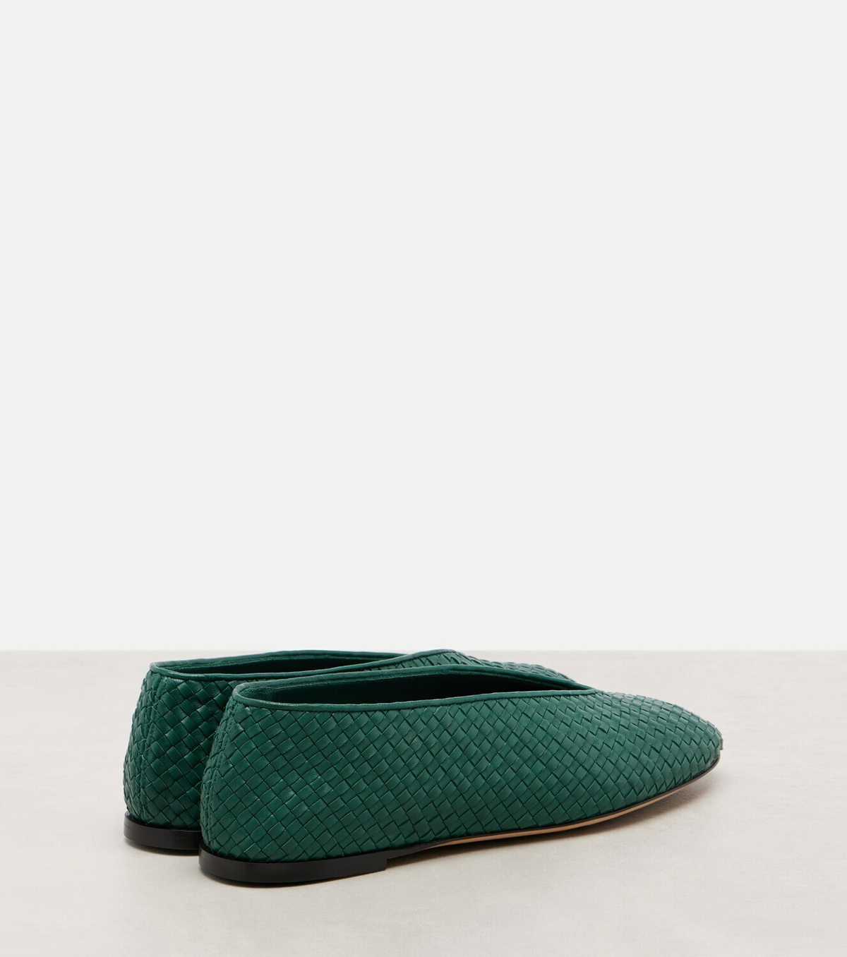 Bottega Veneta Rosa Intrecciato leather ballet flats
