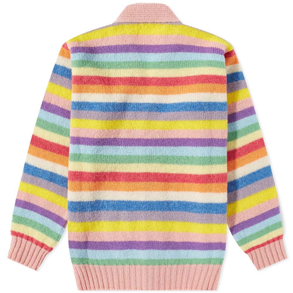 Jamieson's of Shetland Men's Stripe V-Neck Cardigan in Pastel Multi