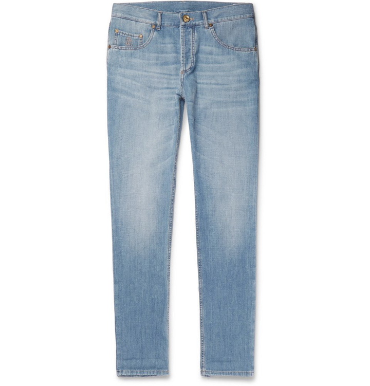 Photo: Brunello Cucinelli - Slim-Fit Denim Jeans - Indigo