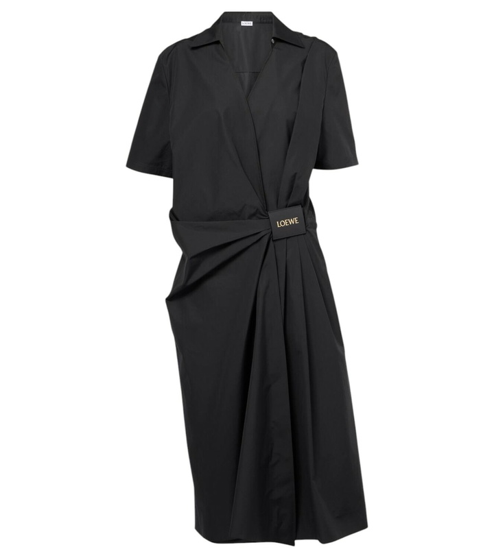 Photo: Loewe Gathered cotton poplin wrap dress