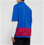 Nike - ACG Camp-Collar Mesh-Trimmed Printed Shell Shirt - Blue