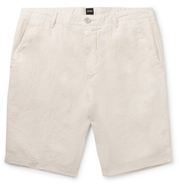 Photo: Hugo Boss - Slice Slim-Fit Linen Shorts - Ivory