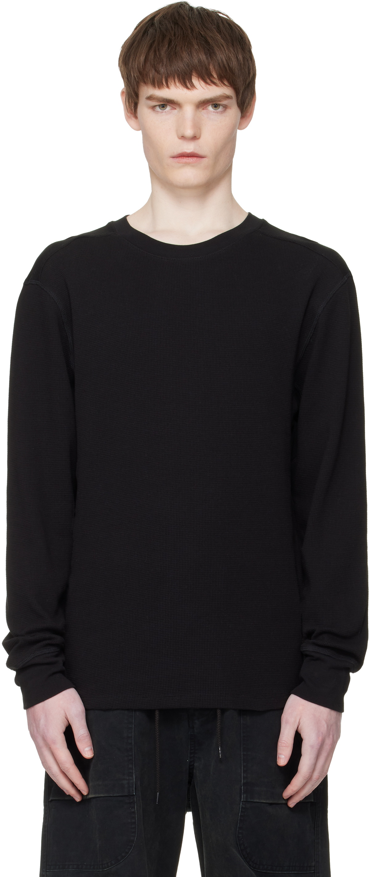 Entire Studios Black Thermal Long Sleeve T-shirt Entire Studios
