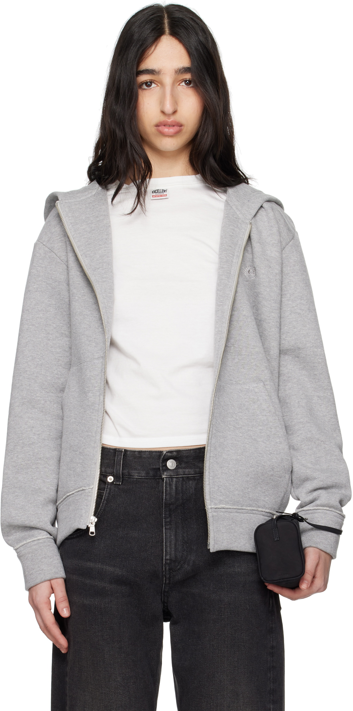 Commission Gray Twisted Zip-Up Hoodie