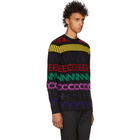 Givenchy Black Multicolor Logo Sweater