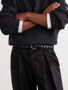MORJAS - 3cm Braided Leather Belt - Black