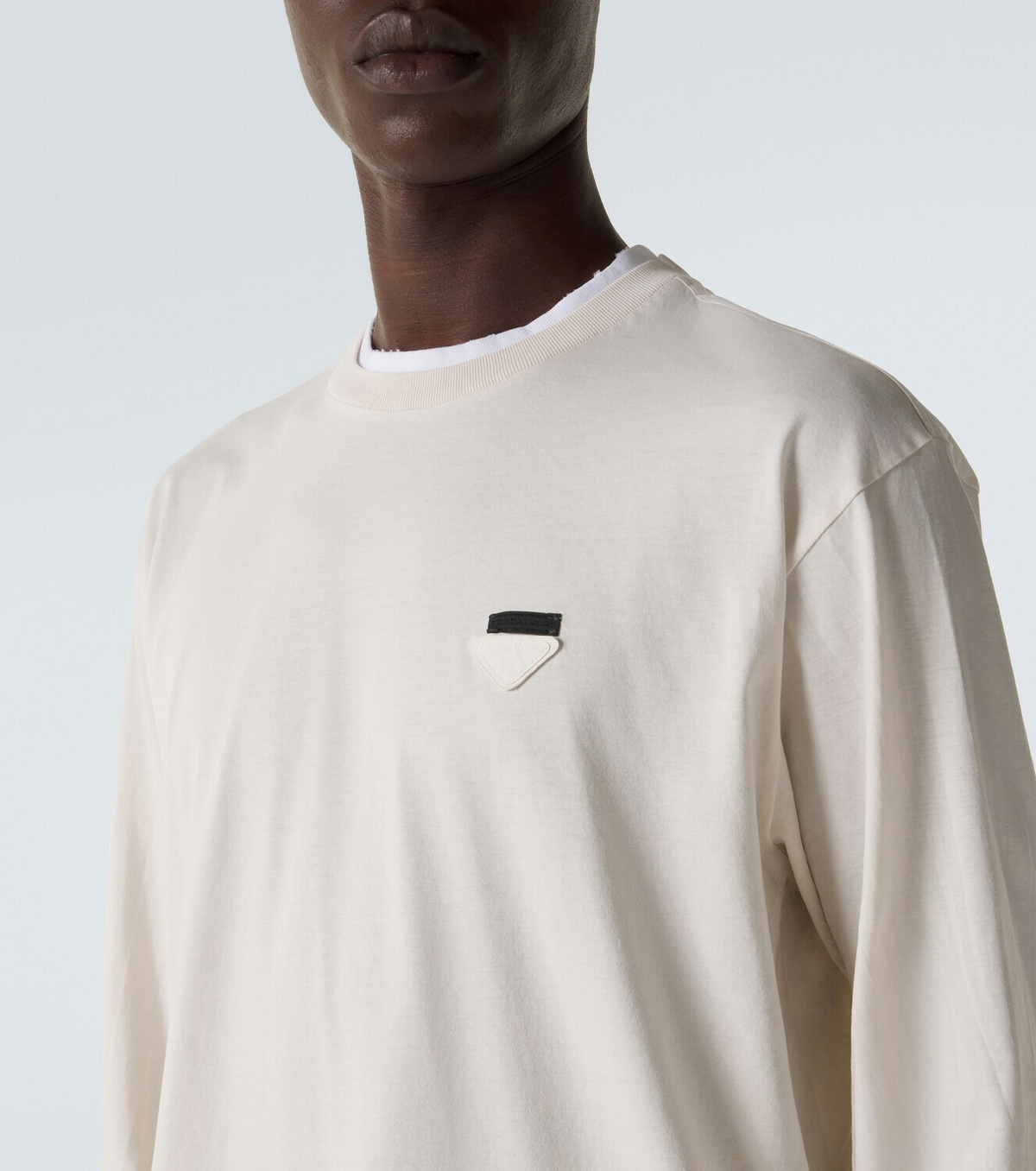 Prada Layered cotton jersey T-shirt