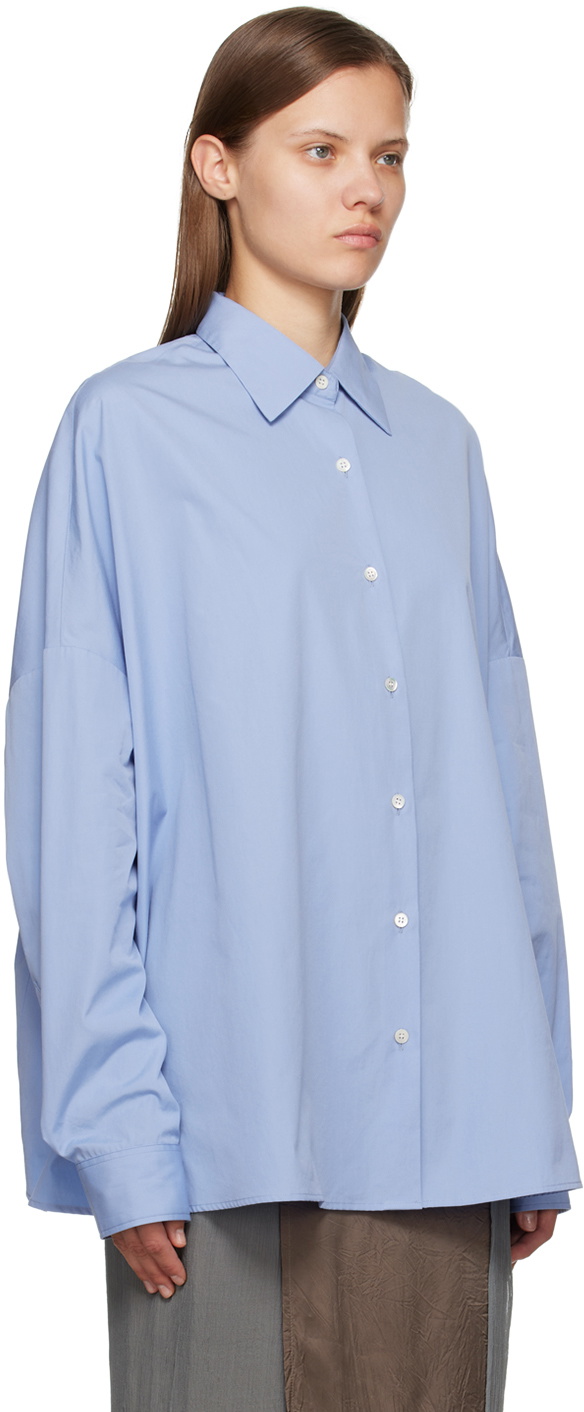 Dries Van Noten Blue Dropped Shoulders Shirt Dries Van Noten