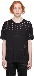Givenchy Black Slashed Heart Gothic Logo T-Shirt