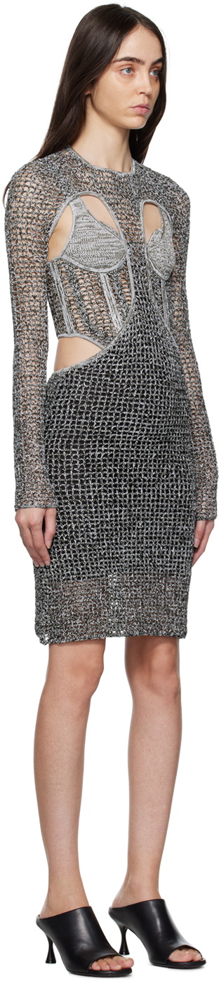 dion lee grey dress DION LEE Size M Grey Viscose Blend Midi Mid-Calf Dress  Sui Generis  Designer Consignment