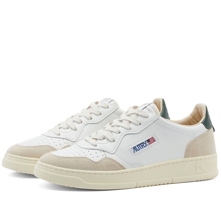 Photo: Autry Men's Medalist Leather Suede Sneakers in Leather White/Mountain