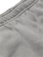NIKE - Sportswear Club Wide-Leg Logo-Print Fleece-Back Cotton-Blend Jersey Shorts - Gray