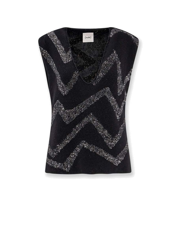 Photo: Nude Vest Black Womens Knitwear