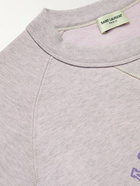 SAINT LAURENT - Logo-Print Cotton-Jersey Sweatshirt - Purple