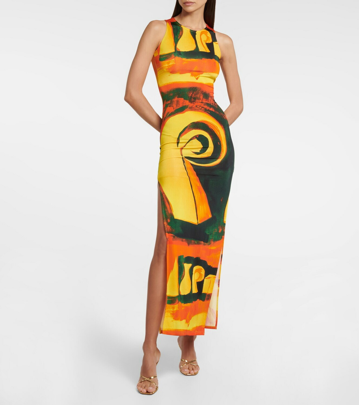 louisa ballou maxi dress Louisa Ballou Orange High Tide Maxi Dress
