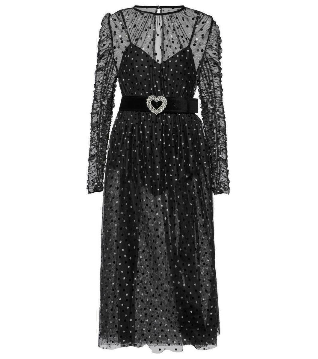 Rebecca Vallance Whitney polka-dot ruched midi dress Rebecca