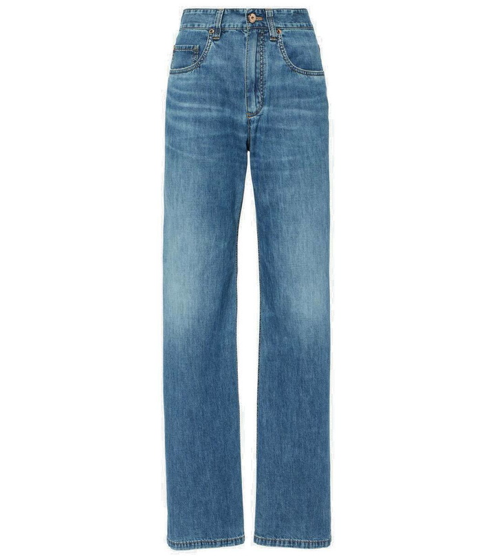 Photo: Brunello Cucinelli High-rise straight jeans