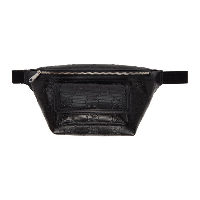 Gucci GG Embossed Perforated Belt Bag - Black Waist Bags, Bags
