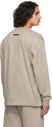 Fear of God ESSENTIALS SSENSE Exclusive Tan Logo Long Sleeve T-Shirt