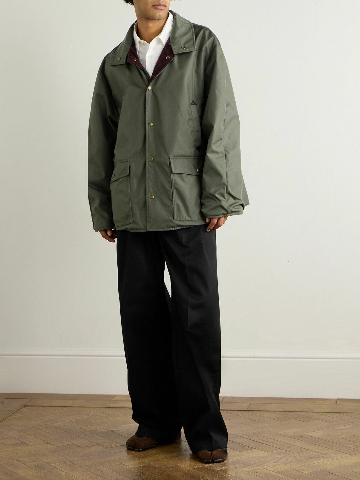 Maison Margiela - Reversible Checked Virgin Wool Parka - Green