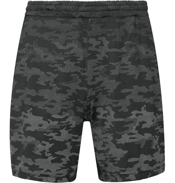 Photo: Lululemon - Pace Breaker Slim-Fit Camouflage-Print Swift Ultra Shorts - Gray